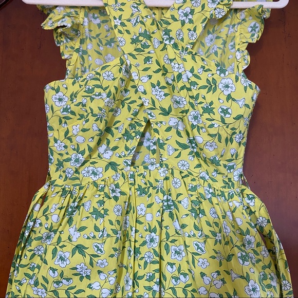 Banjanan Cecil Dress in Sprig Aurora | XS | 100% Cotton Yellow Floral Ruffle - Picture 3 of 15